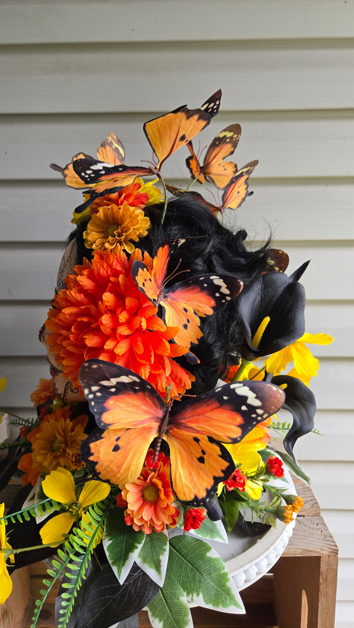 Monarch Día de los Muertos Centerpiece, Day of the Dead Arrangement