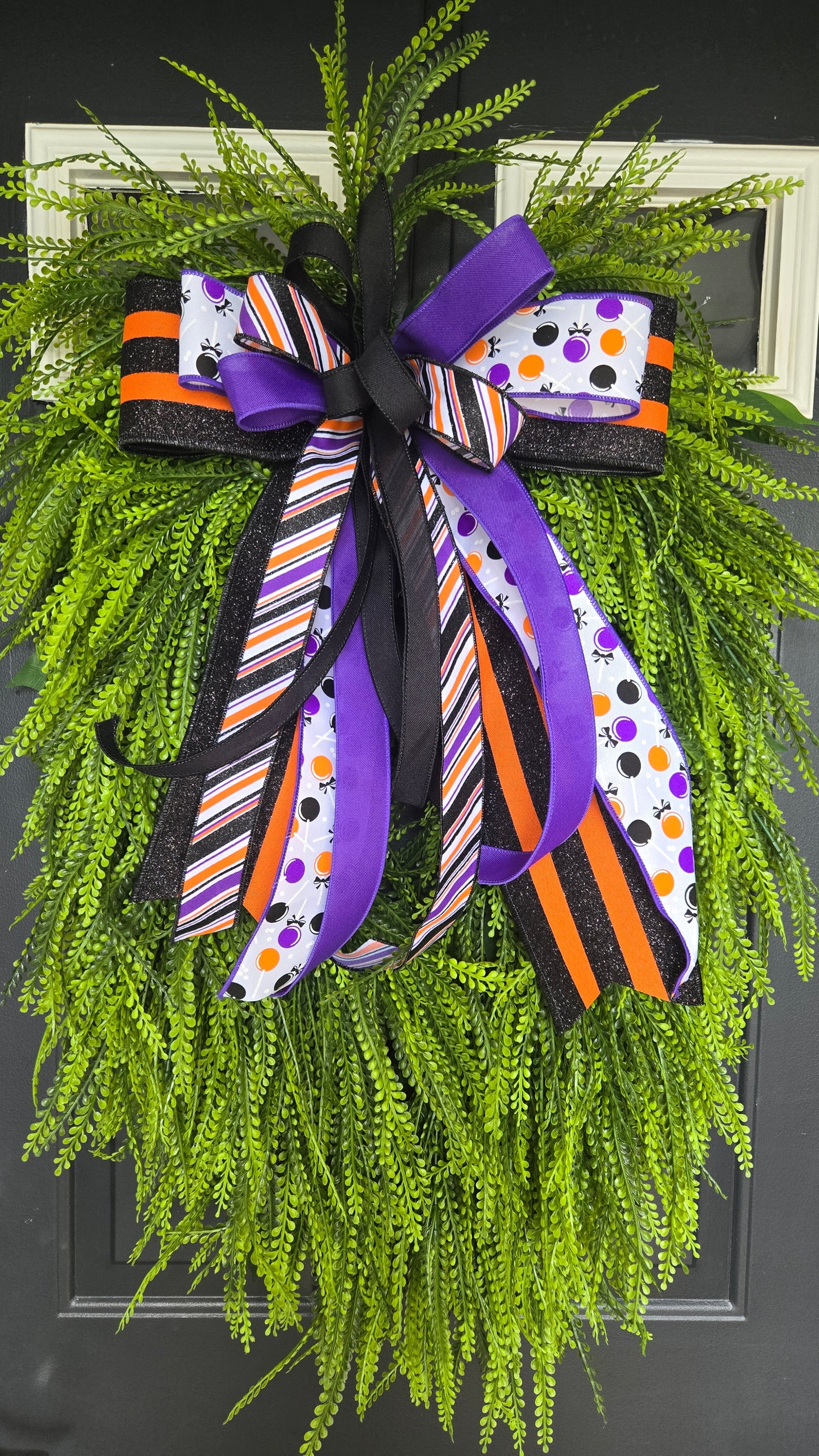 Halloween Wreath Bow - Changeable Everyday Bow for Large Wreaths