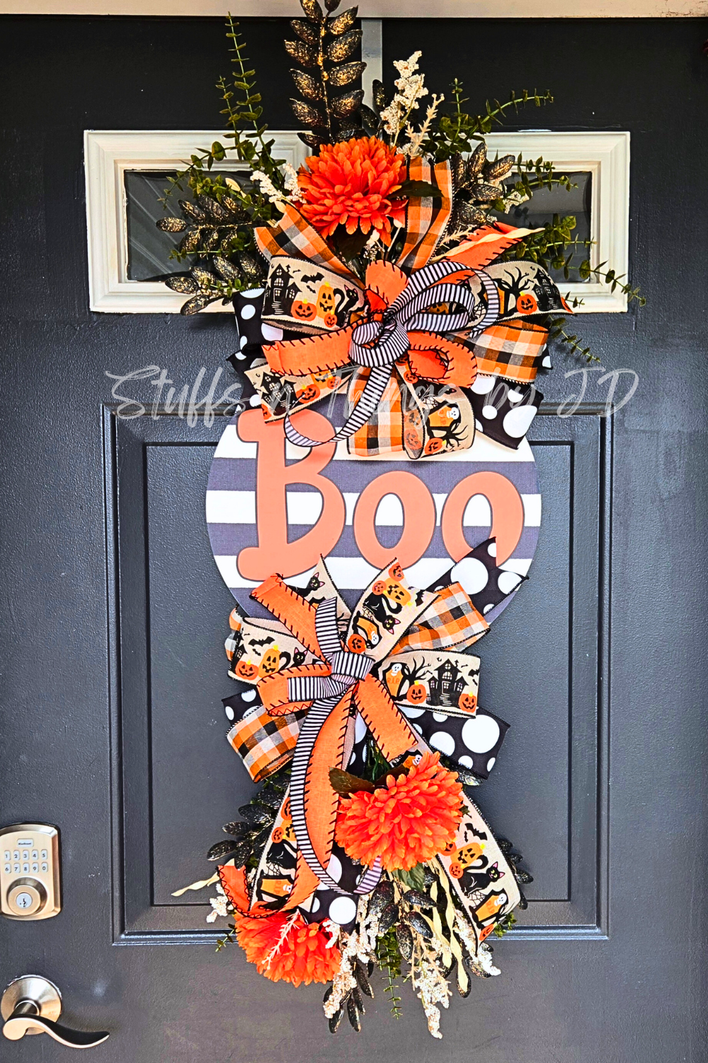 Fall Swag Door Hanger - Halloween Boo Wreath