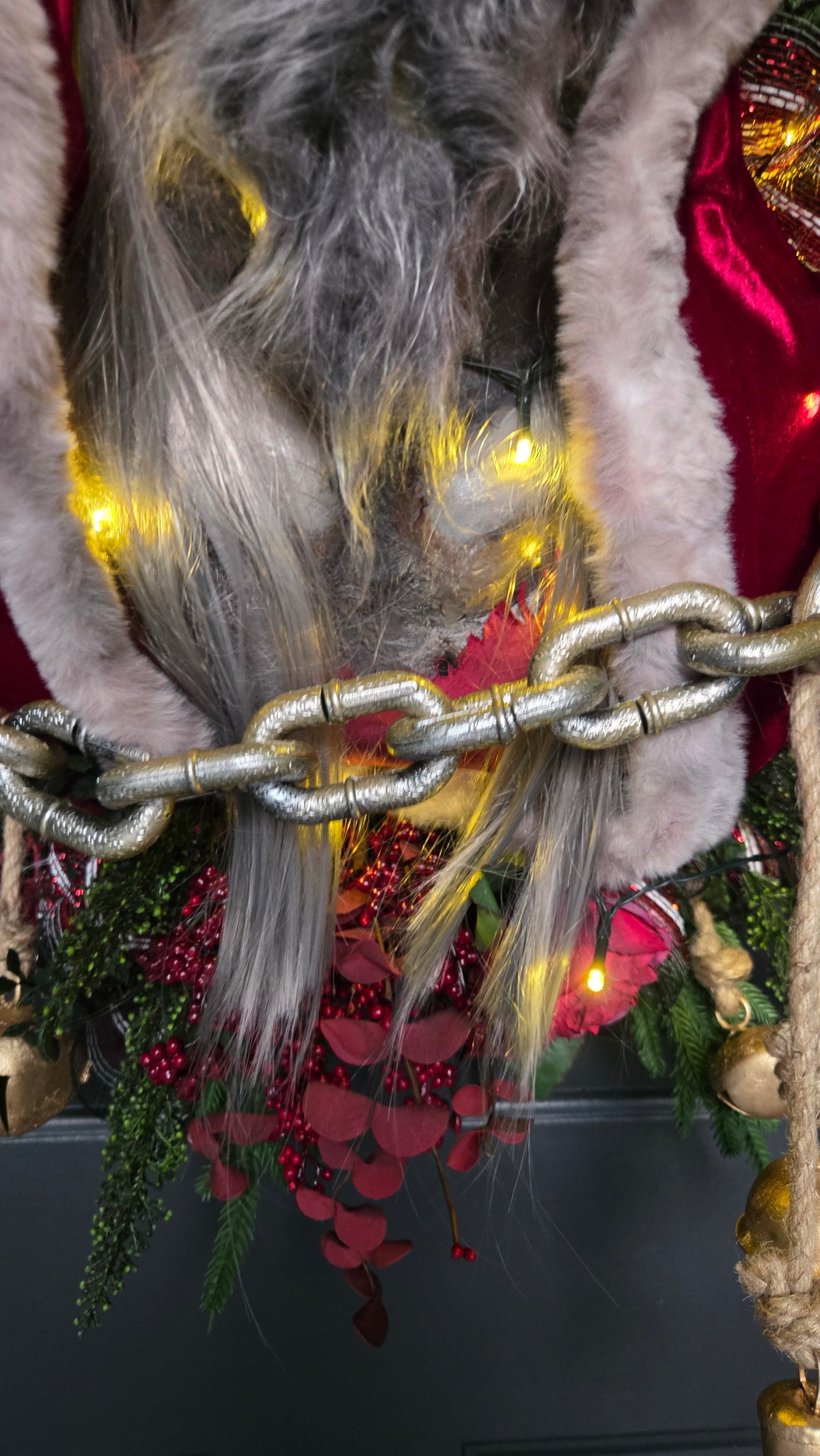 Krampus Christmas Wreath | Gothic Christmas Door Decor | Creepy Santa Wreath | Krampus Holiday Decor | One-of-a-Kind Christmas Wreath