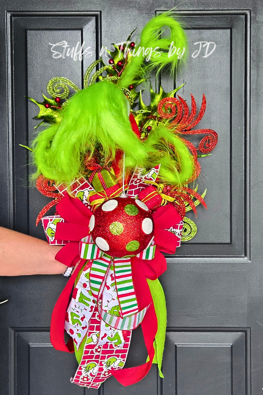Christmas Tree Topper - Green Monster inspired whimsical decor