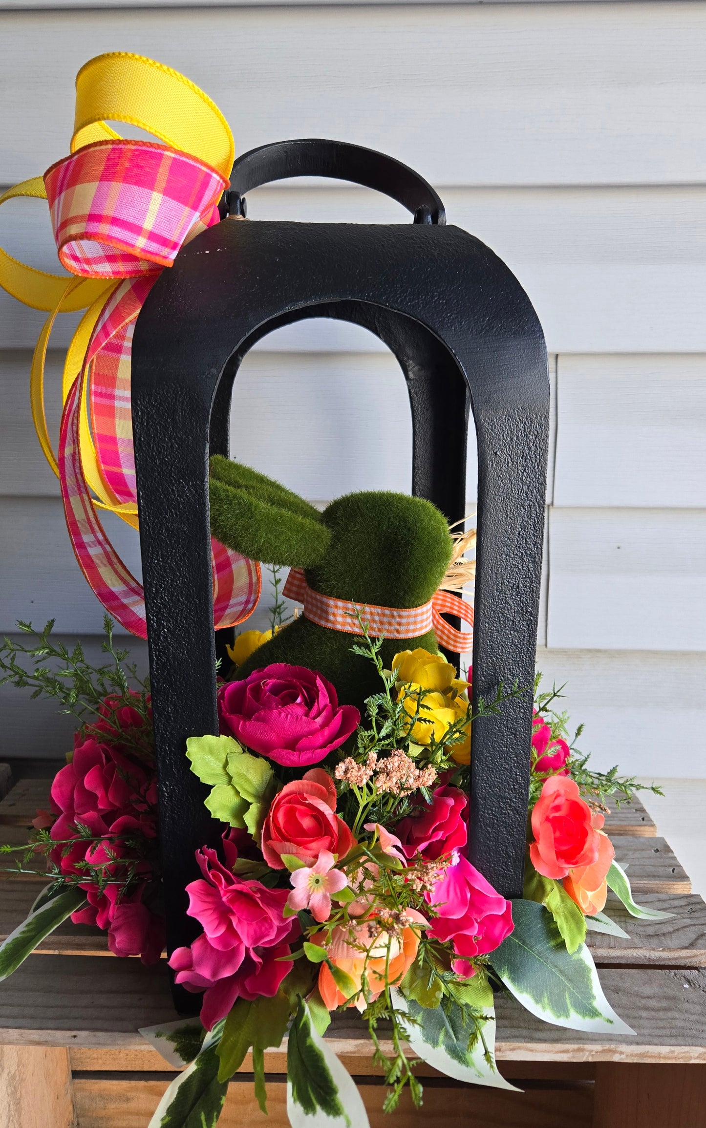 Spring Bunny Lantern Arrangement | Easter Table Decor | Bunny Home Decor