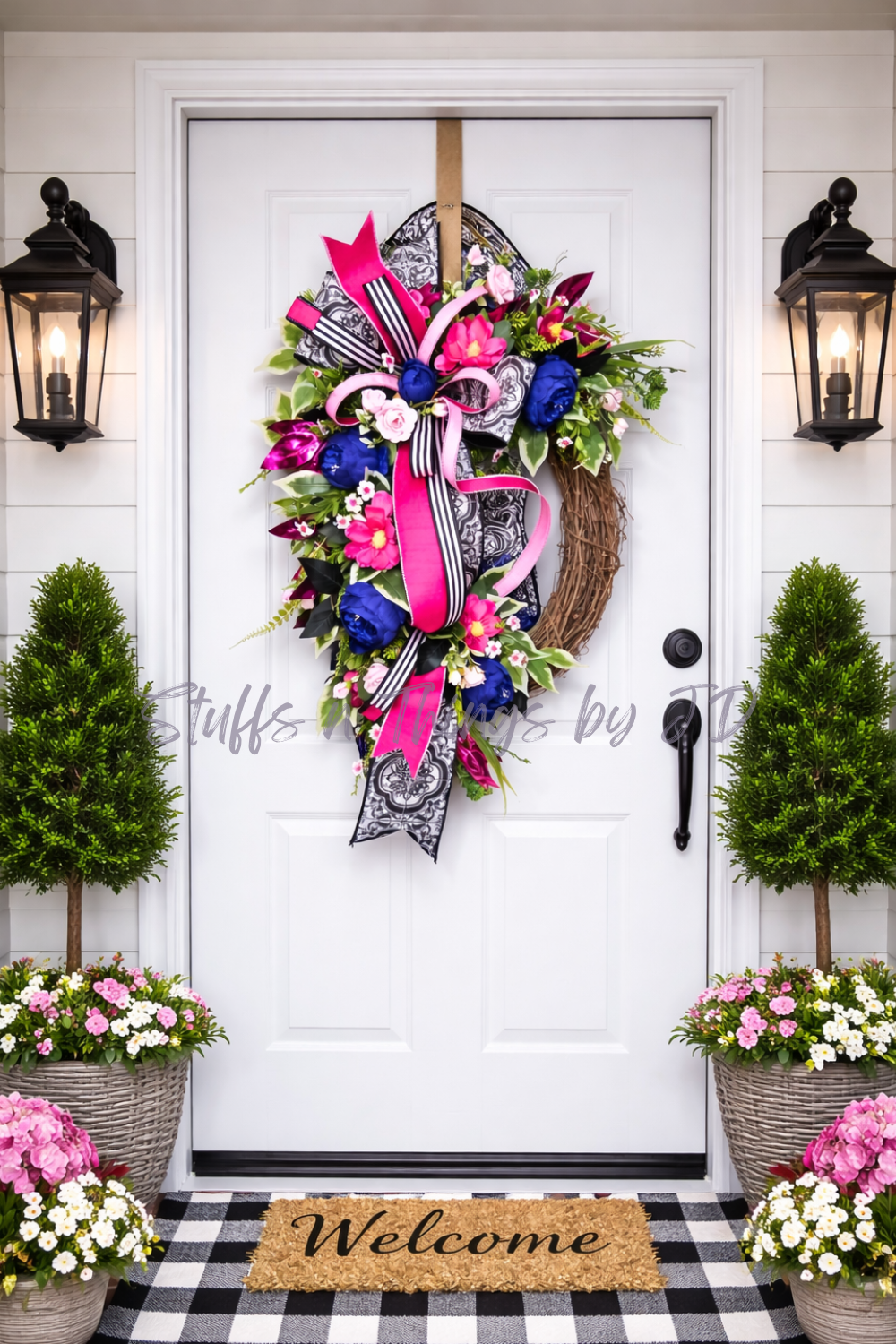 Everyday Peony and Magnolia Grapevine Wreath