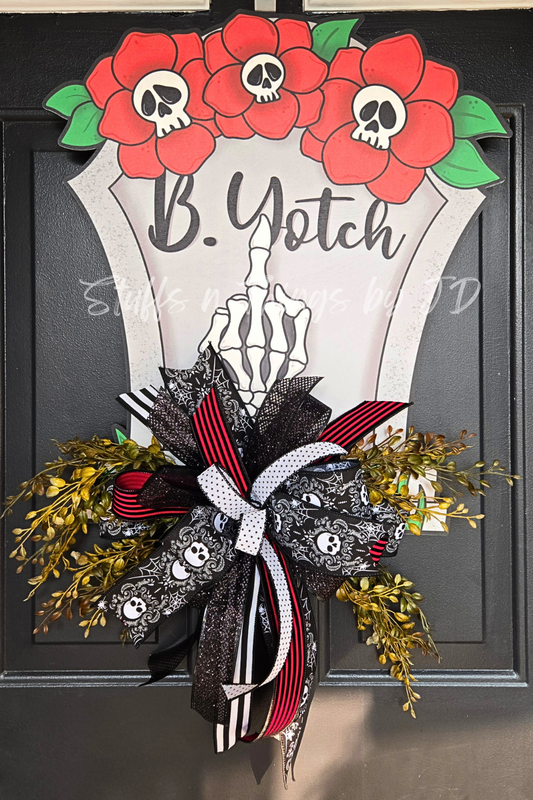Wood Sign - B. Yotch Tombstone Front Door Decor