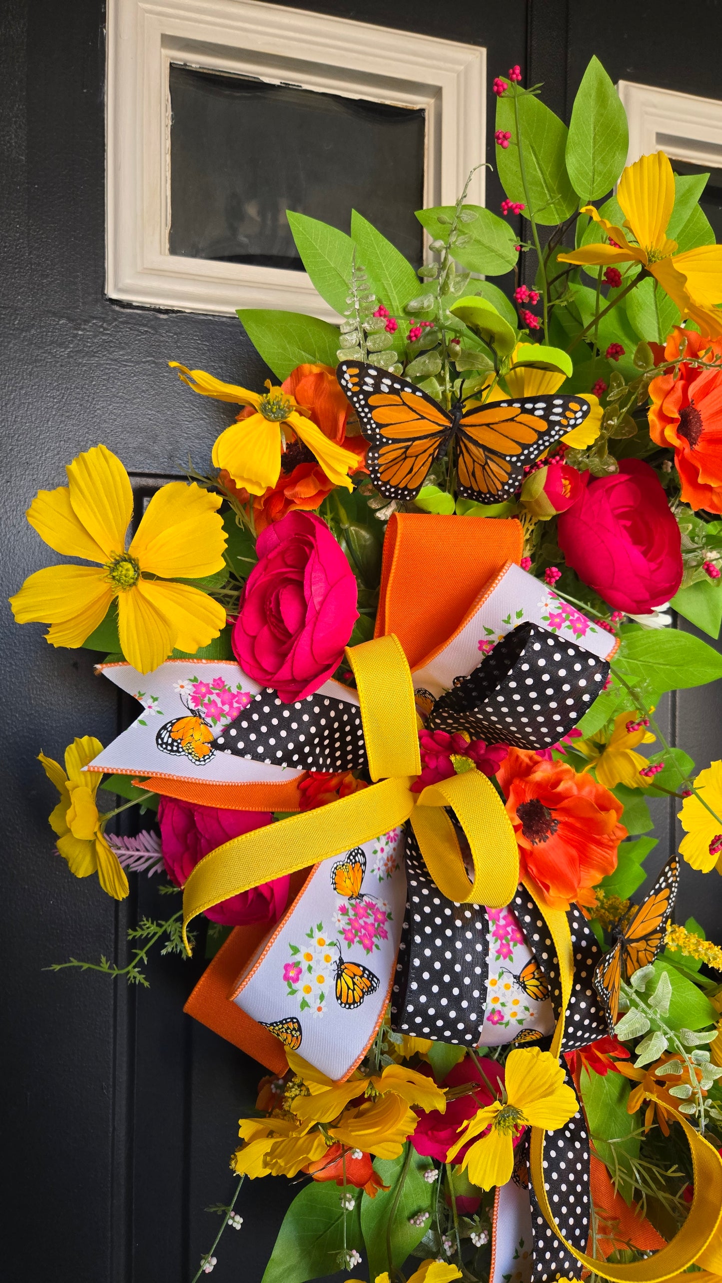 Monarch Butterfly Garden Grapevine Wreath