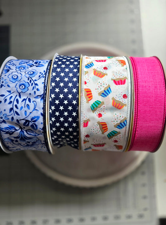 Spring Summer Wired Ribbon, Premium Ribbon Bundles, Wreath Ribbon Kits, Wired Ribbon Sets, Ribbon Supplies, Multiple Ribbon Varieties
