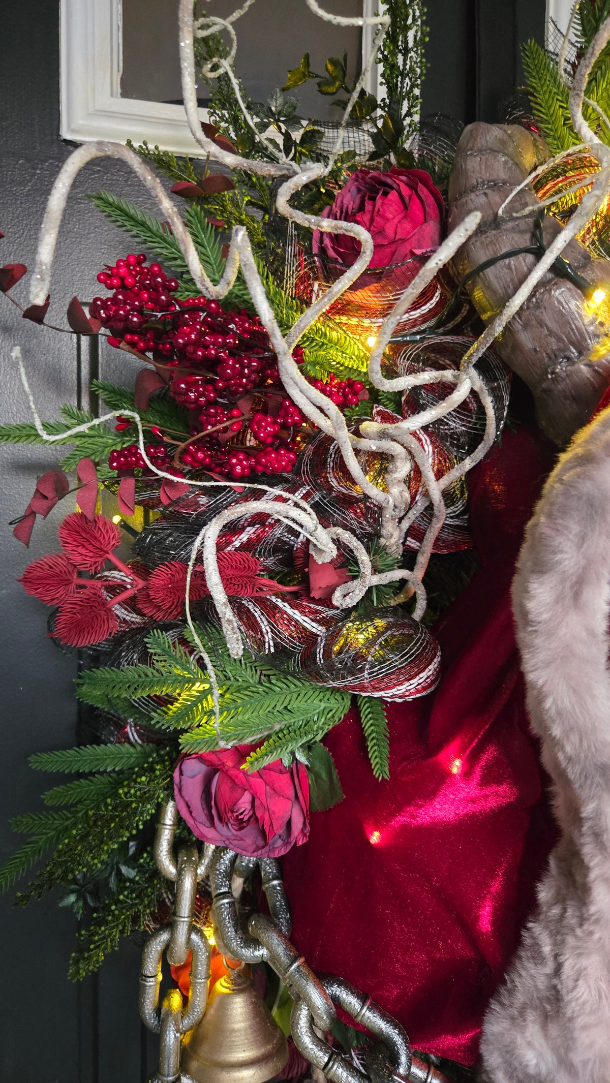 Krampus Christmas Wreath | Gothic Christmas Door Decor | Creepy Santa Wreath | Krampus Holiday Decor | One-of-a-Kind Christmas Wreath