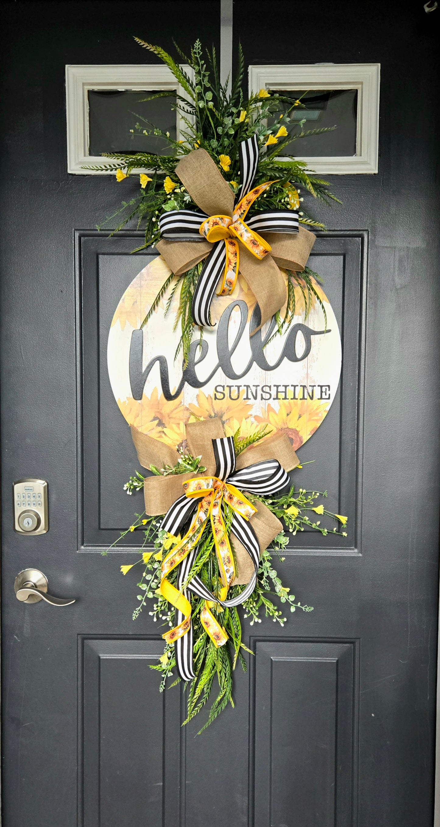 Summer Wreath - Sunflower Bead Grass Door Hanger