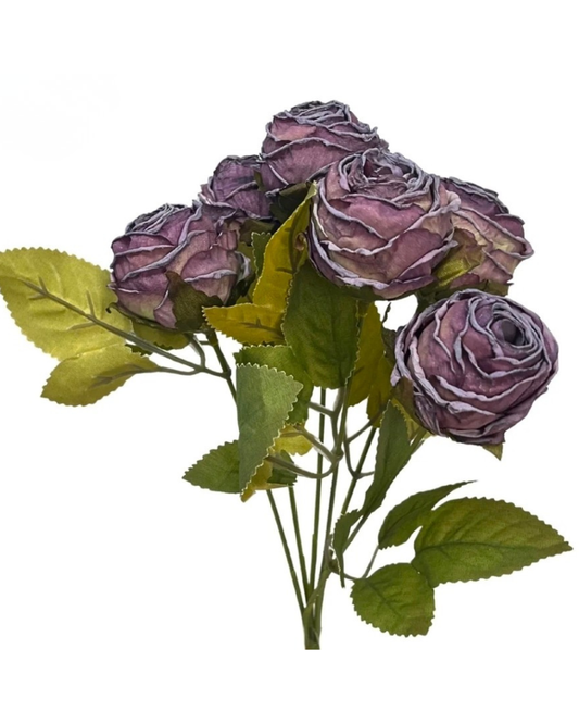 12" Mini Faux Dried Rose Bush