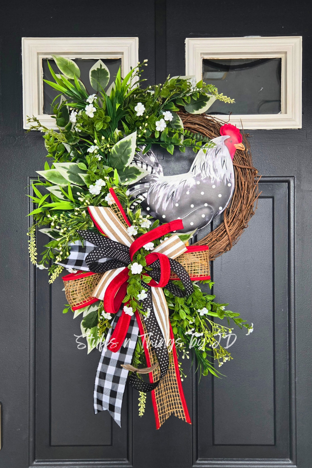 Year Round Farmhouse Rooster Grapevine Wreath
