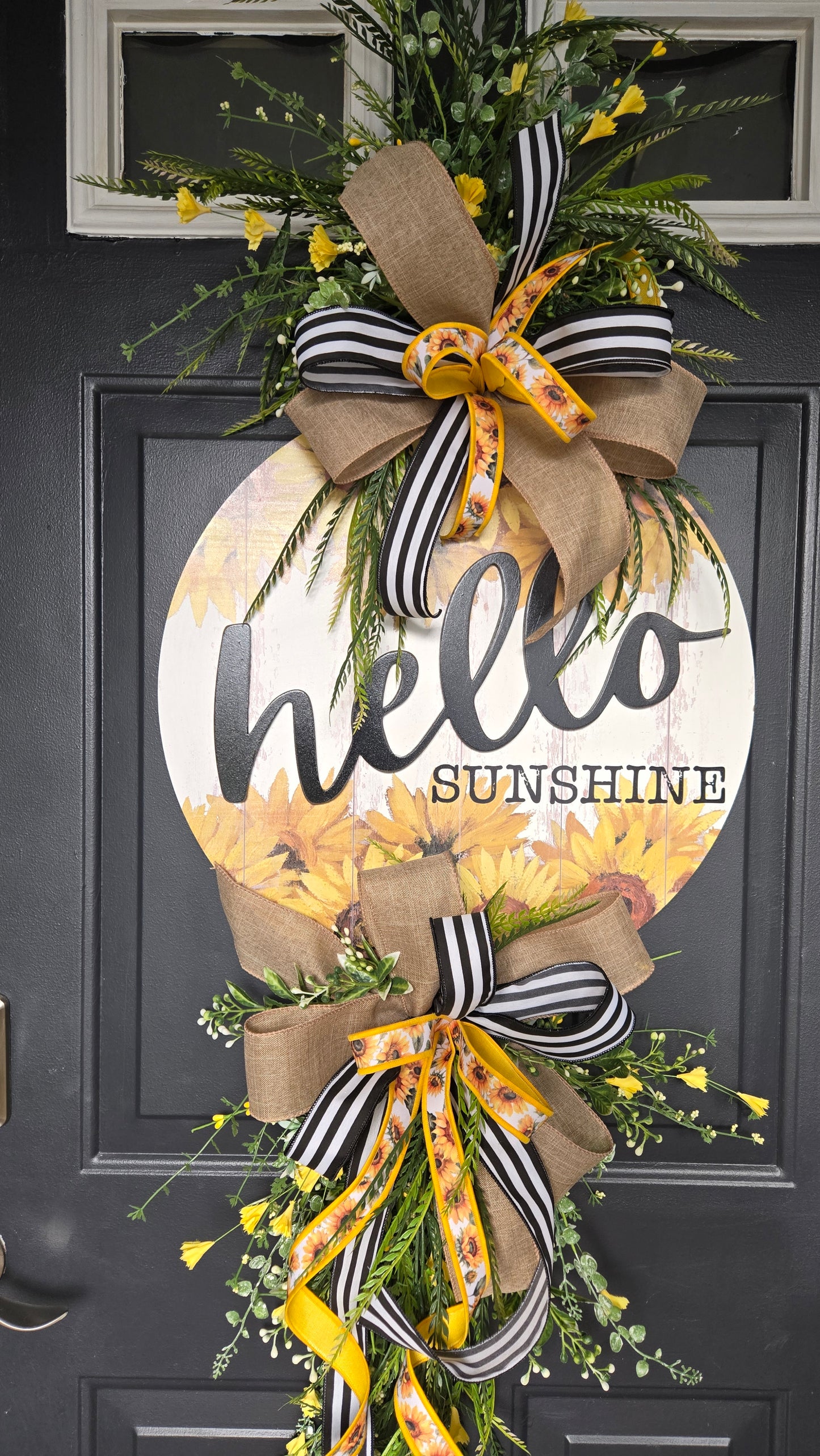 Summer Wreath - Sunflower Bead Grass Door Hanger