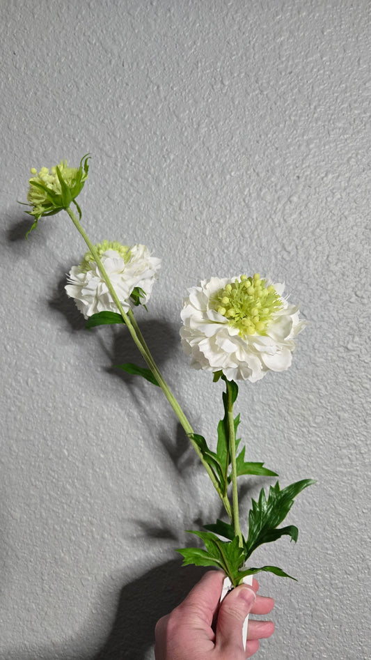 30" Natural Touch Realistic Scabiosa Spray