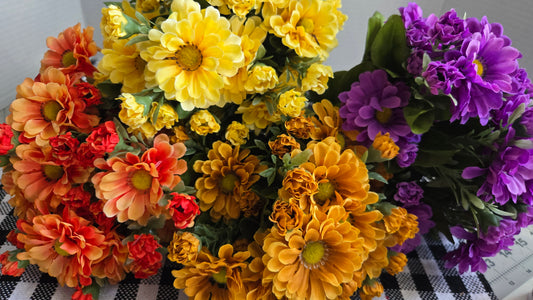 15" Realistic Zinnia Bush - Multiple Colors