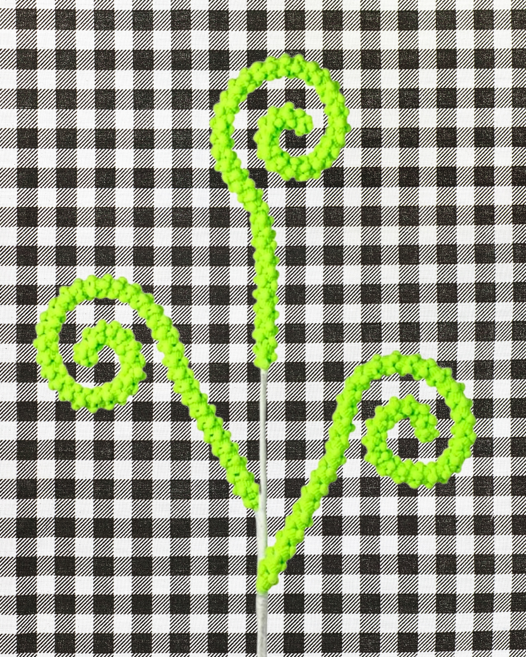 Neon Green Chenille Curly Spray
