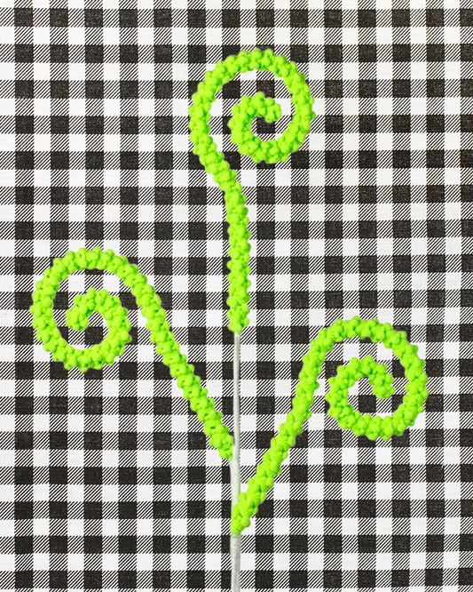 Neon Green Chenille Curly Spray