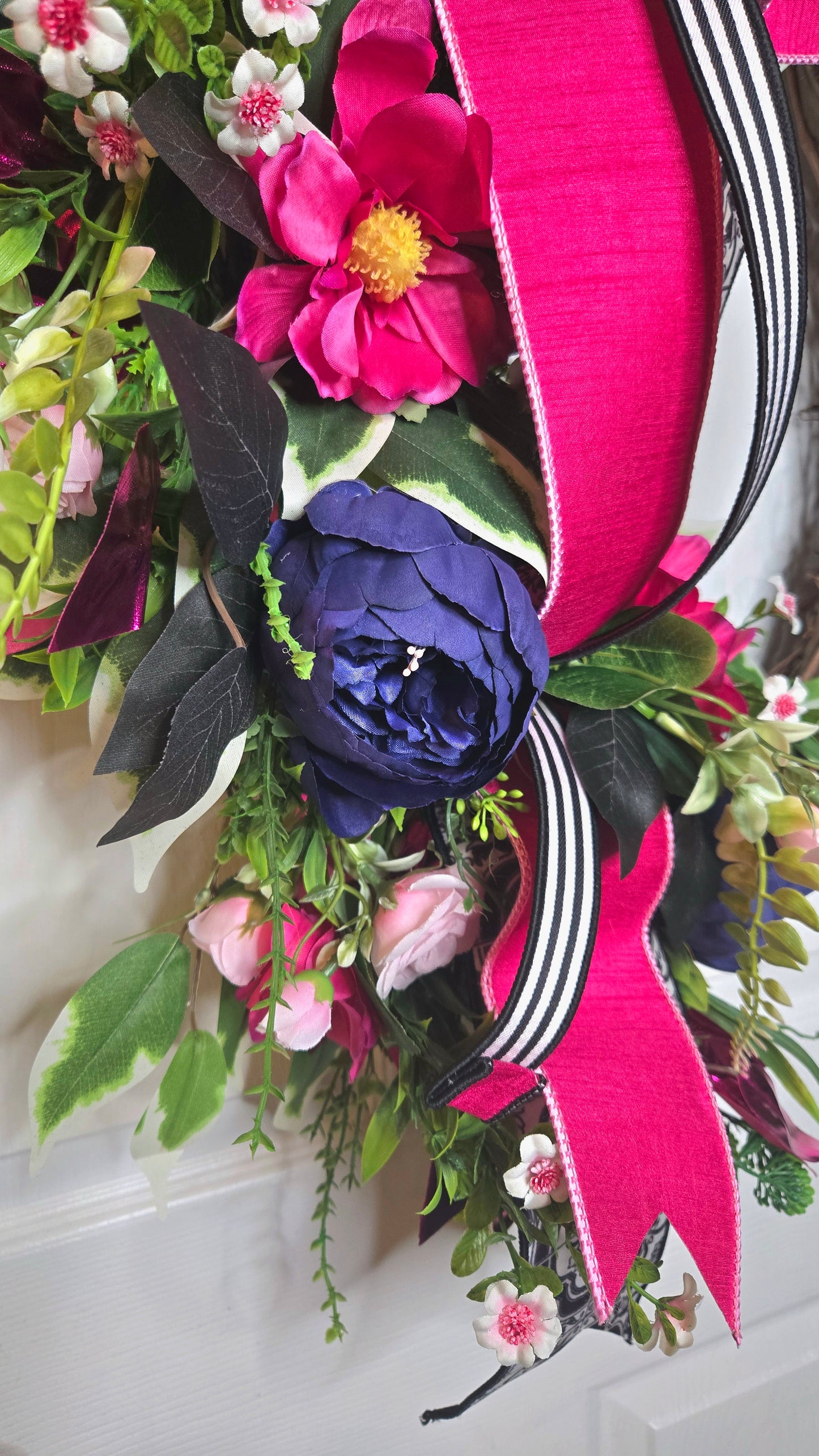 Everyday Peony and Magnolia Grapevine Wreath