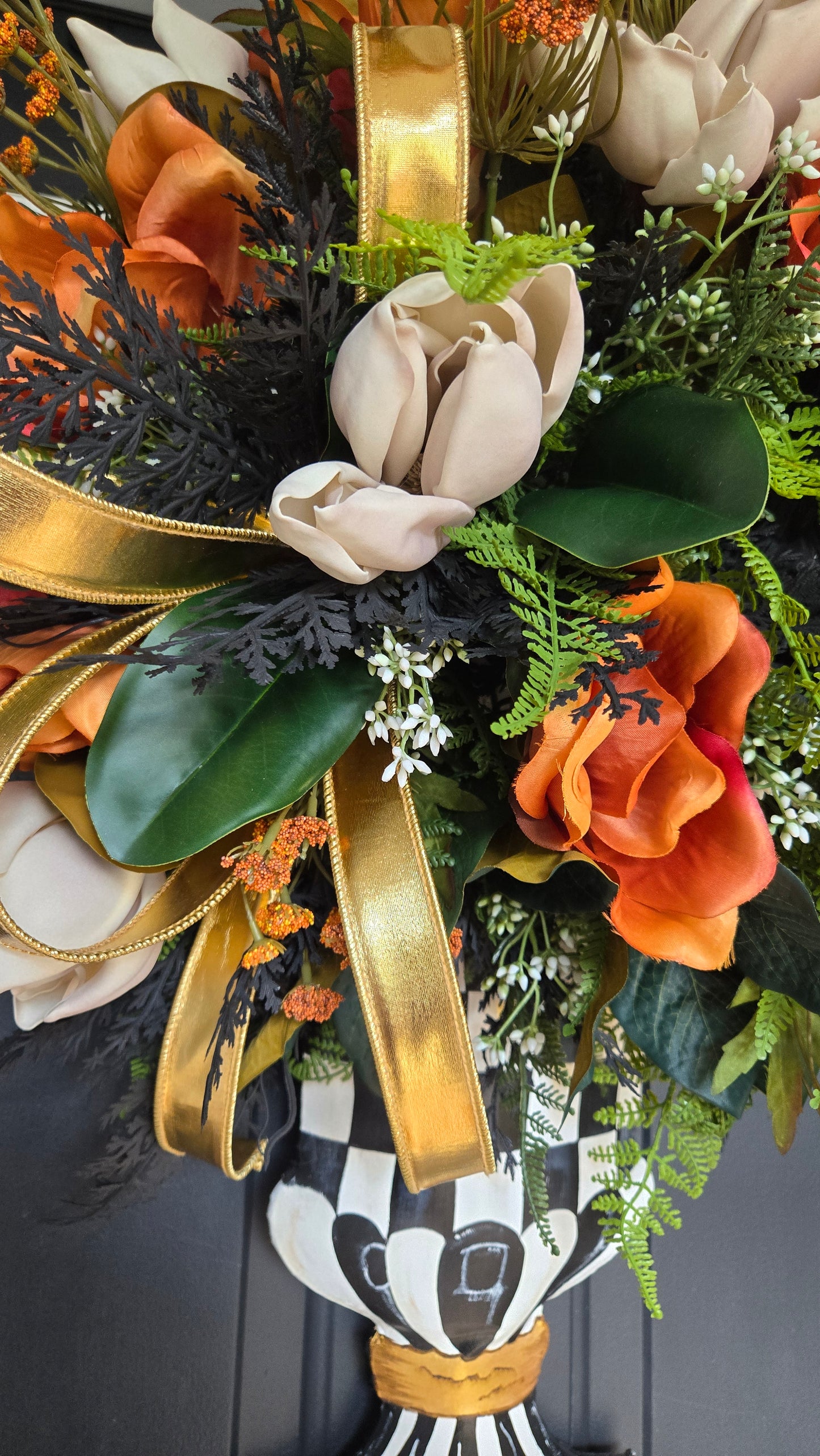 Raven's Autumn Elegance Topiary Urn Door/Wall Hanger