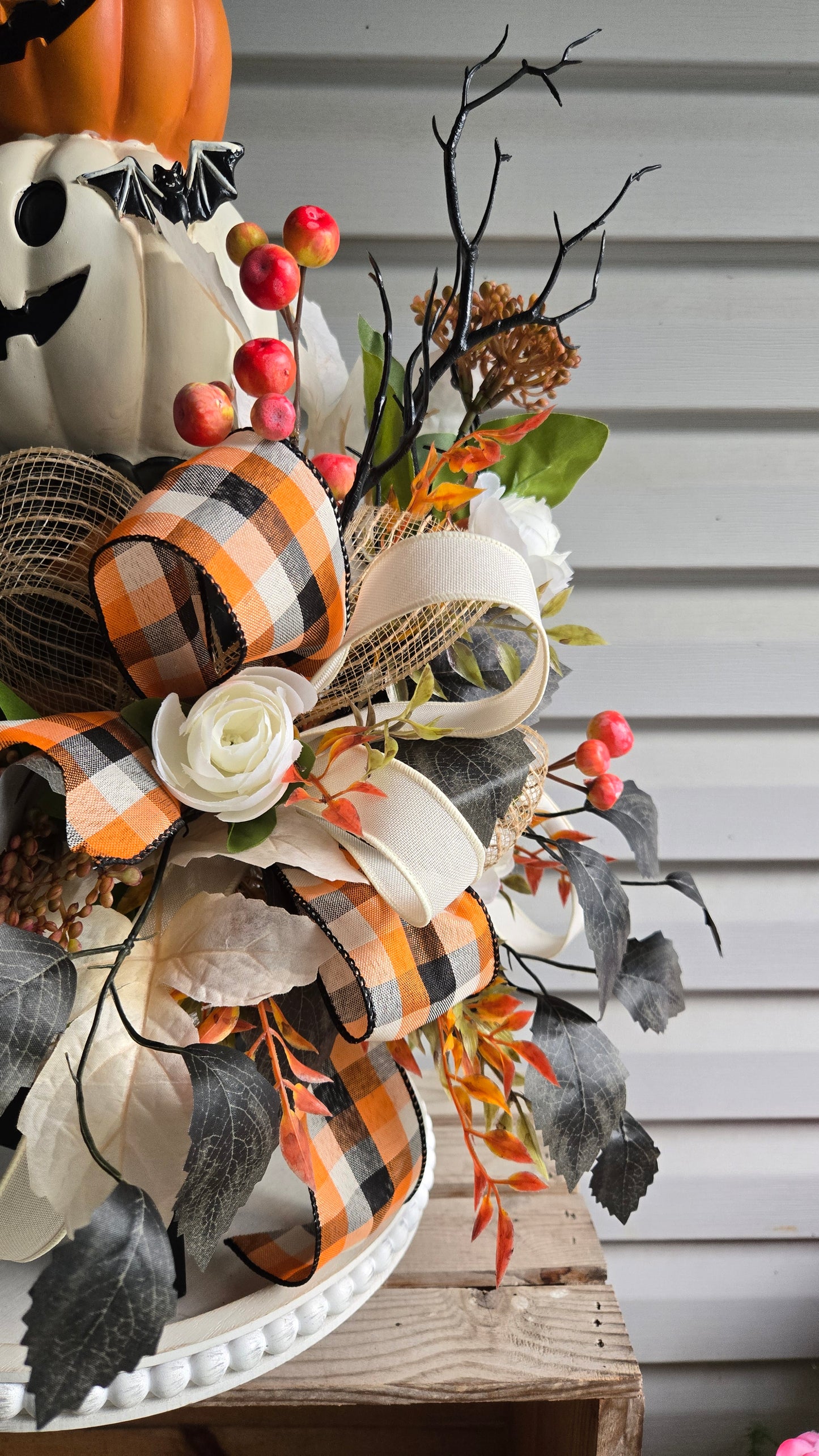 Stacked Jack O'Lantern Halloween and Fall Centerpiece or Table Decor