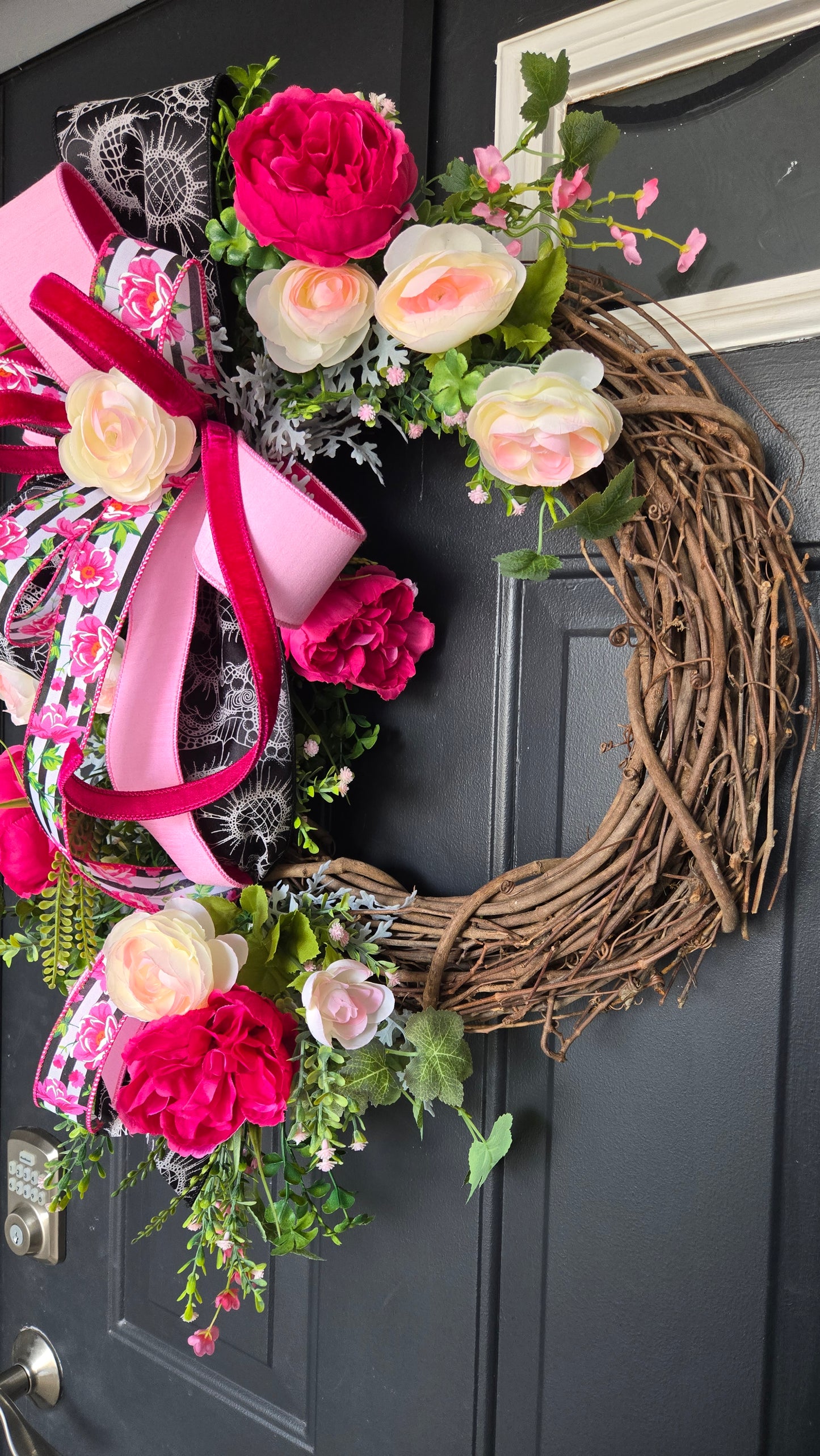 Pink Spring Peony Grapevine Wreath - Elegant Everyday Decor