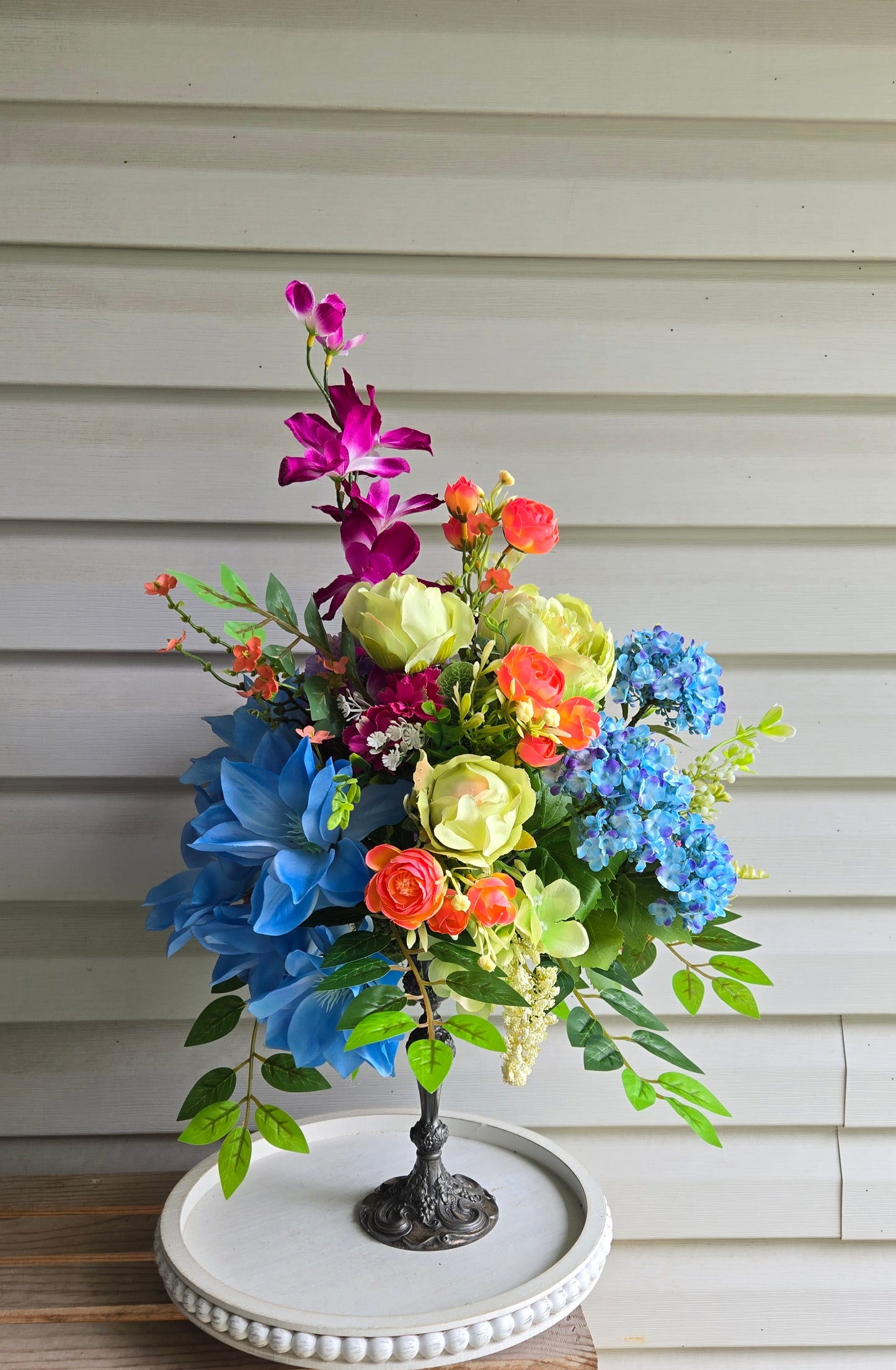 Bloom & Brilliance Candlestick Arrangement – 24” Statement Floral Centerpiece