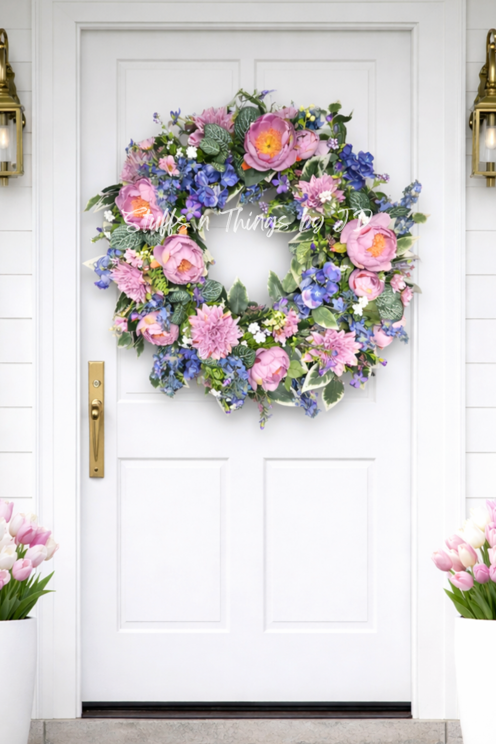 Stunning Lavender Peony and Dahlia Wreath