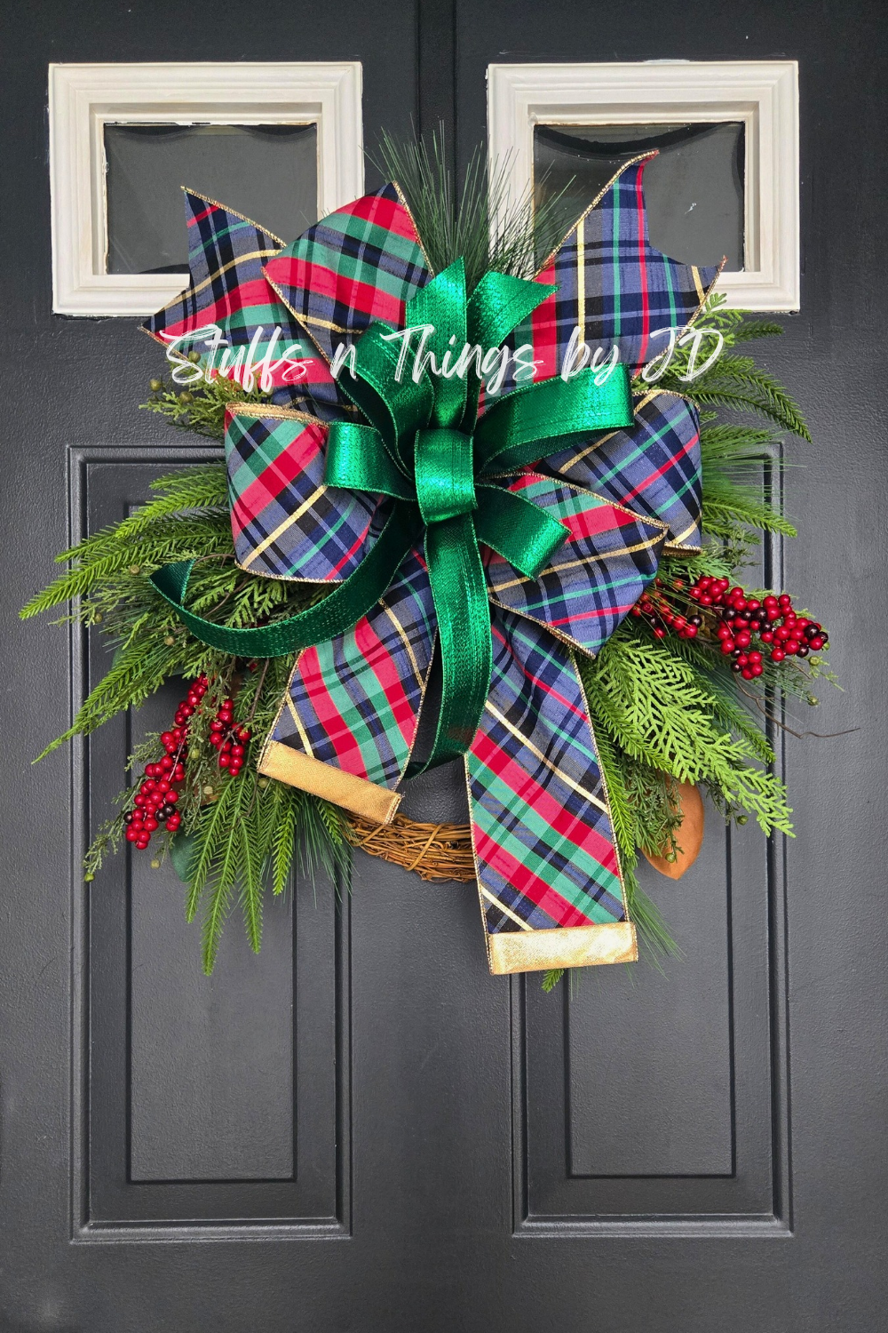 Ralph Lauren Inspired Christmas Wreath – Classic Tartan Plaid Wreath