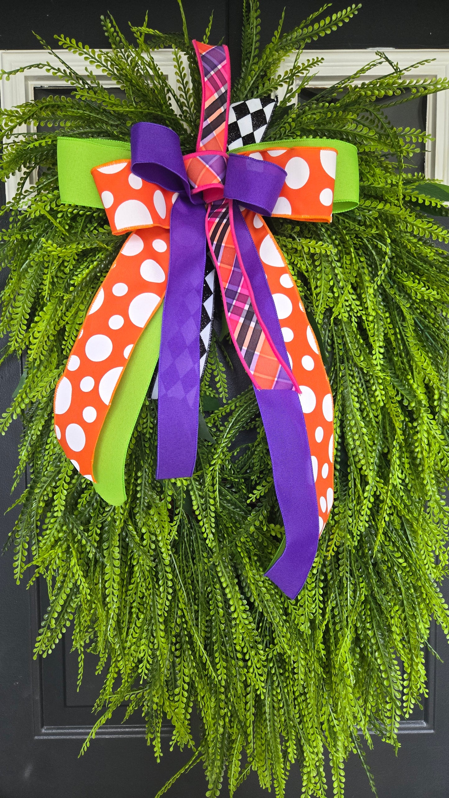 Halloween Wreath Bow - Changeable Everyday Bow for Large Wreaths