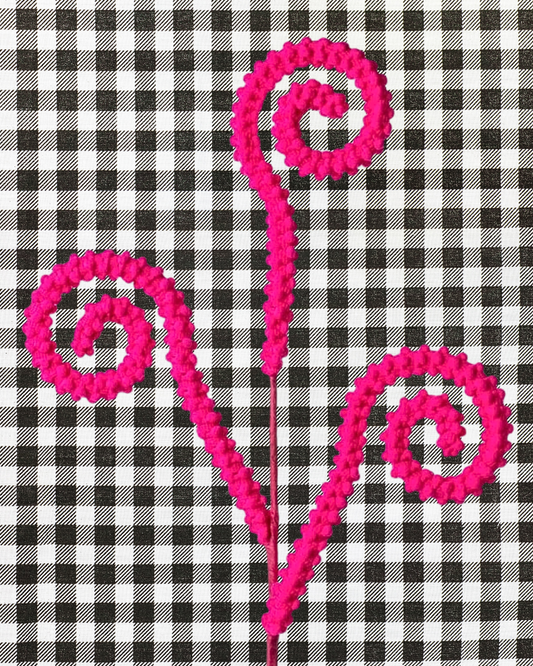 Neon Pink Chenille Curly Spray