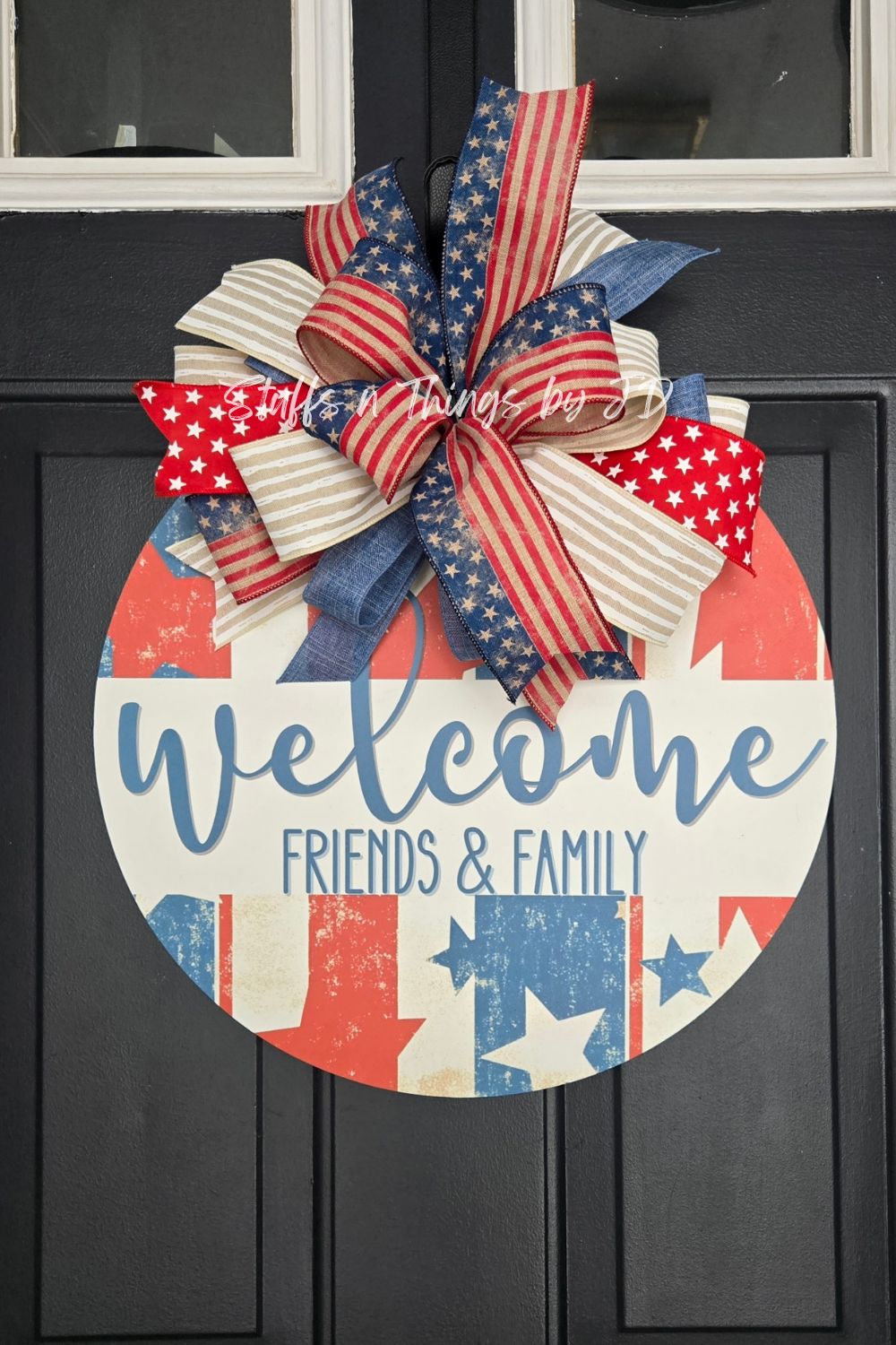 Patriotic Welcome Front Door Wood Sign