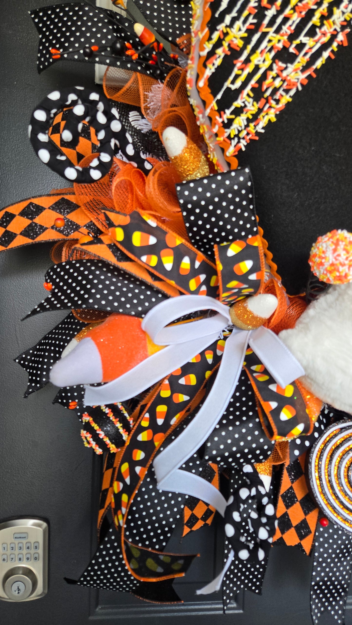 Halloween Ghost Wreath – XL Candy Corn Plush Ghost
