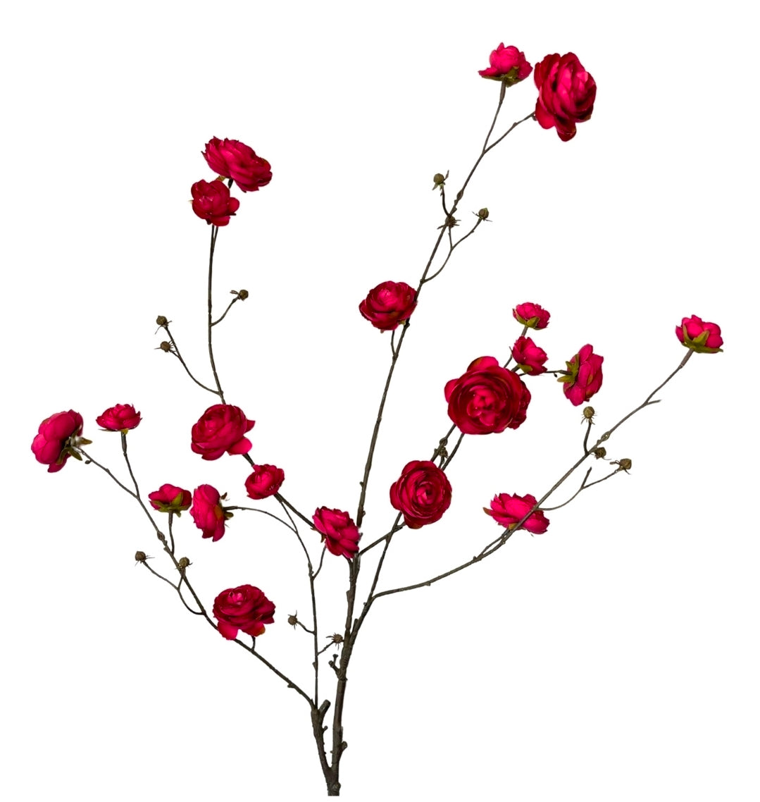 44" Blooming Ranunculus Branch