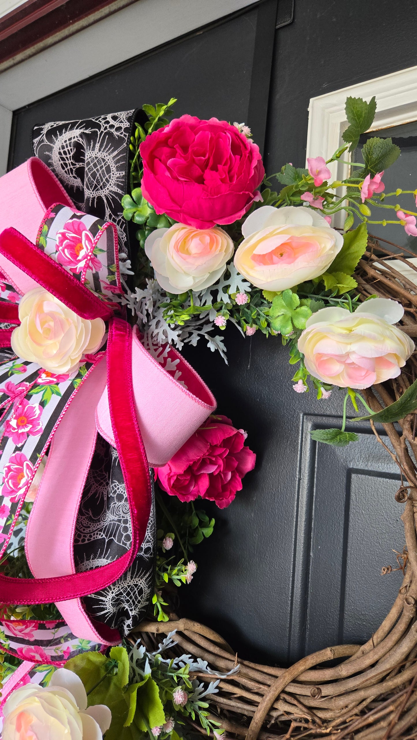 Pink Spring Peony Grapevine Wreath - Elegant Everyday Decor